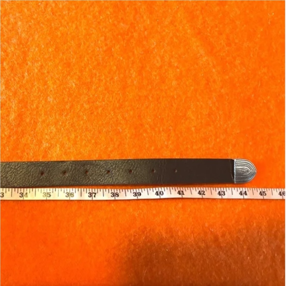 Floral metal medallion and blue turquoise stone faux leather western belt NWT - Picture 9 of 9